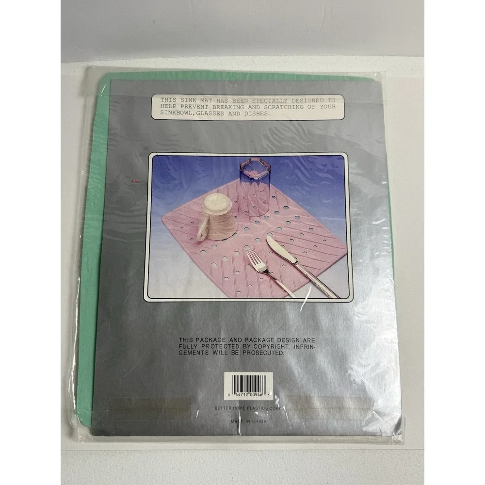 Vintage Better Home Rare Mint Green Rubber Sink Mat  Strainer mat 1996